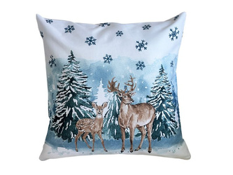 Dwustronna Dekoracyjna Poszewka Holiday Zimowa Renifer F24S207-B 40x40 cm