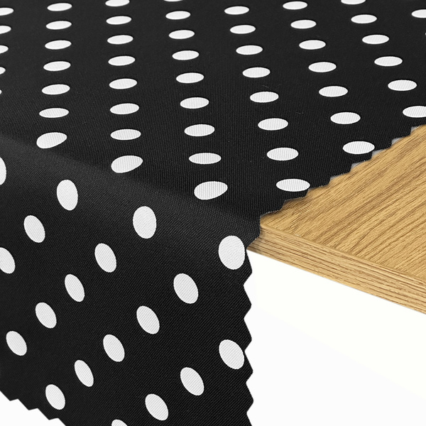 Bieżnik Plamoodporny Druk Kropki Czarny