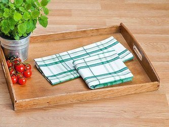 Bawełniane Ścierki Kuchenne Adela Biało - Zielone 45x65 cm