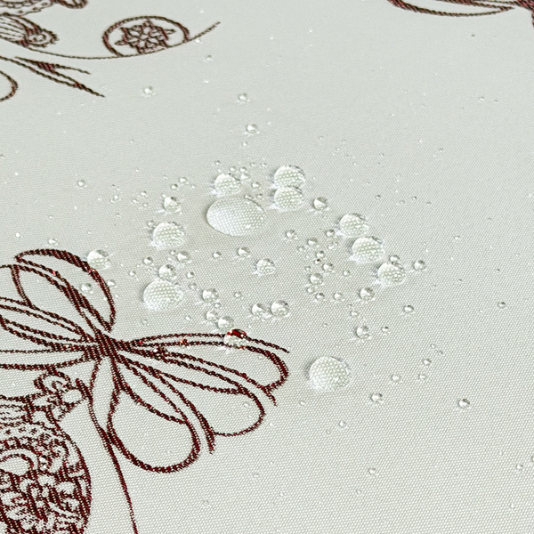 Dwustronny Obrus Plamoodporny Świąteczny Boże Narodzenie Bordowa Bombka Okrągły