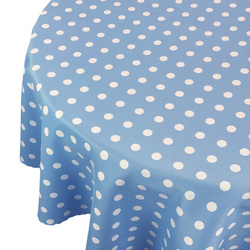Obrus Plamoodporny Druk Kropki Niebieski Okrągły