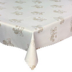 Dwustronny Obrus Plamoodporny Świąteczny Boże Narodzenie Złota Bombka