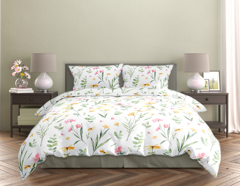 Komplet Pościeli Satyna Bawełniana 140x200+70x90 Milagro Verde 002