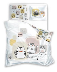 Komplet Pościeli Bawełnianej Kotki 140x200 cm + 70x90 cm