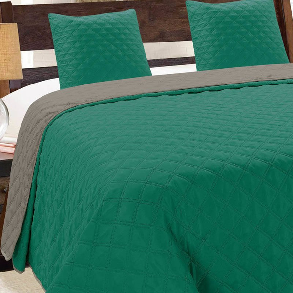 Dwustronna Narzuta Vigo II Emerald Szary Grafit 013 180x220+2x40x40 