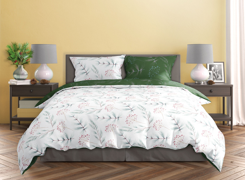 Komplet Pościeli Satyna Bawełniana 140x200+70x90 Milagro Verde 020