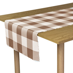 Bieżnik Plamoodporny Alice Druk Krata Brązowy