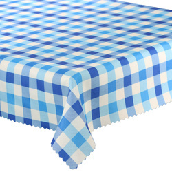 Bieżniki i Serwety Plamoodporne Druk Niebieska Krata
