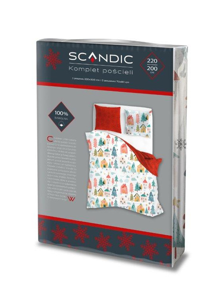 Komplet Pościeli 220x200+ 2x70x80 Scandic 080 Domki