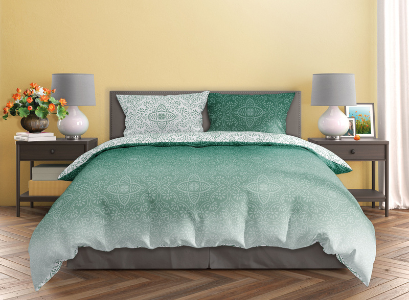 Komplet Pościeli Satyna Bawełniana 160x200+ 2x70x80 Milagro Verde 023