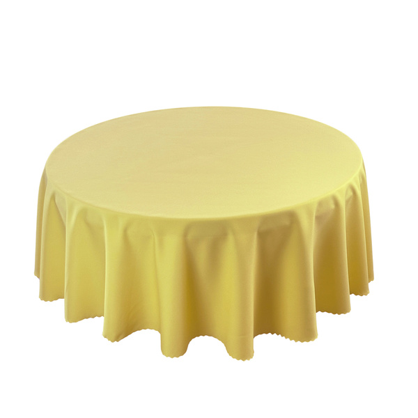 Obrus Plamoodporny Satin Żółty Okrągły