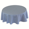 Obrus Plamoodporny Greta Druk Krata Niebieski Okrągły