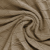 Koc Żakardowy Neria z Frędzlami Taupe Jasny 130x170 cm