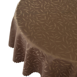Obrus Plamoodporny 154 Brązowy Listki Okrągły