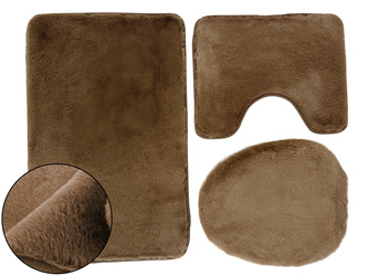 Dywaniki Łazienkowe Lombok II Brązowy 3 cz.