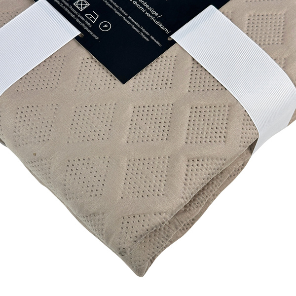 Dwustronna Narzuta Parla 3D Taupe Beżowy 180x220+2x40x40