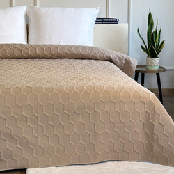 Dwustronna Narzuta Parla 3D Beżowy 180x220 Bez Poszewek