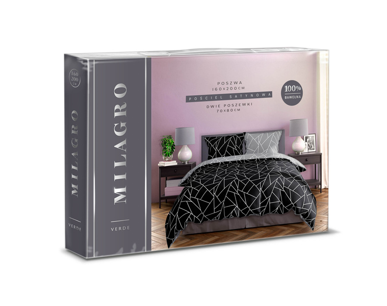 Komplet Pościeli Satyna Bawełniana 160x200+ 2x70x80 Milagro Verde 007