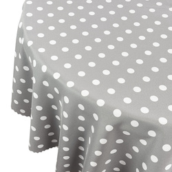 Obrus Plamoodporny Druk Kropki Szary Okrągły
