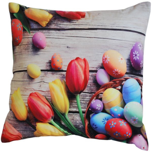 Poszewka Poliestrowa Wielkanoc Tulipany i Pisanki II 45x45 cm