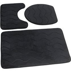 Dywaniki Łazienkowe Sumba Czarny 23 - Trzyczęściowy