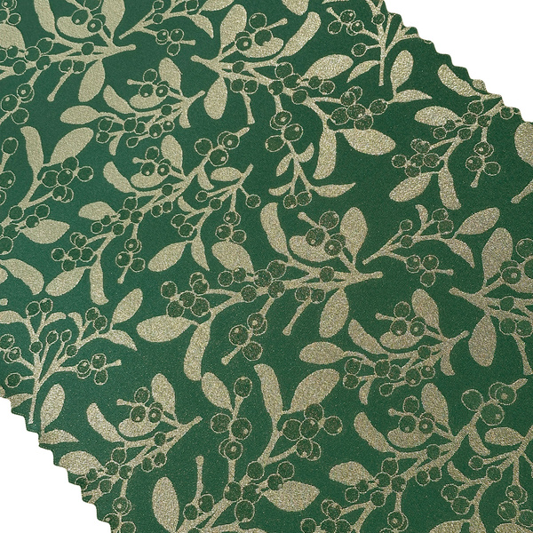 Dwustronne Bieżniki Plamoodporne Świąteczny Zielony Jemioła Z-3514