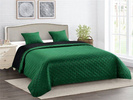 Dwustronna Narzuta Vigo II Czarny - Zieleń butelkowa 013 180x220+2x40x40