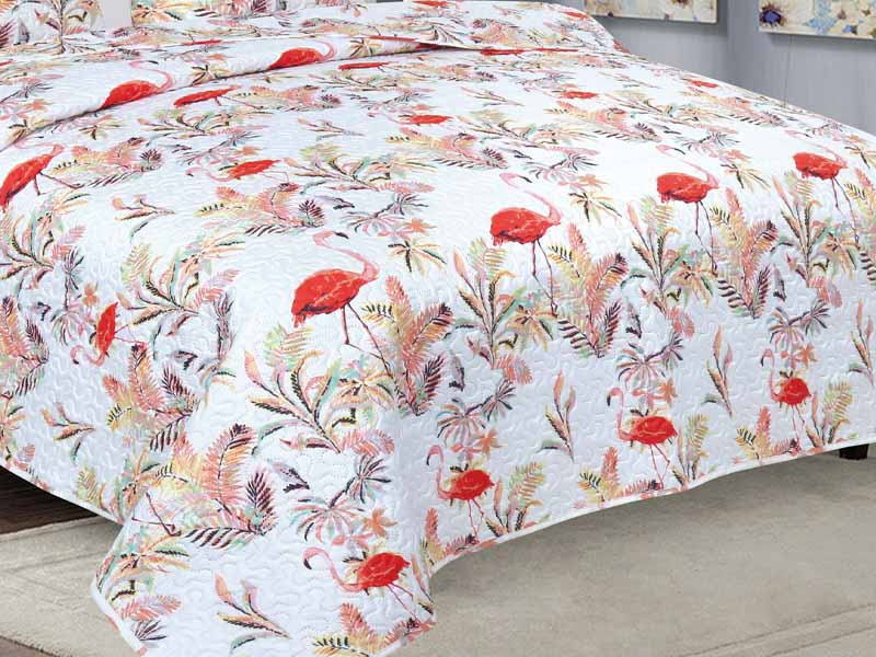 Dwustronna Narzuta TAVIRA BJ-064 Flamingos 220x240+2x40x40