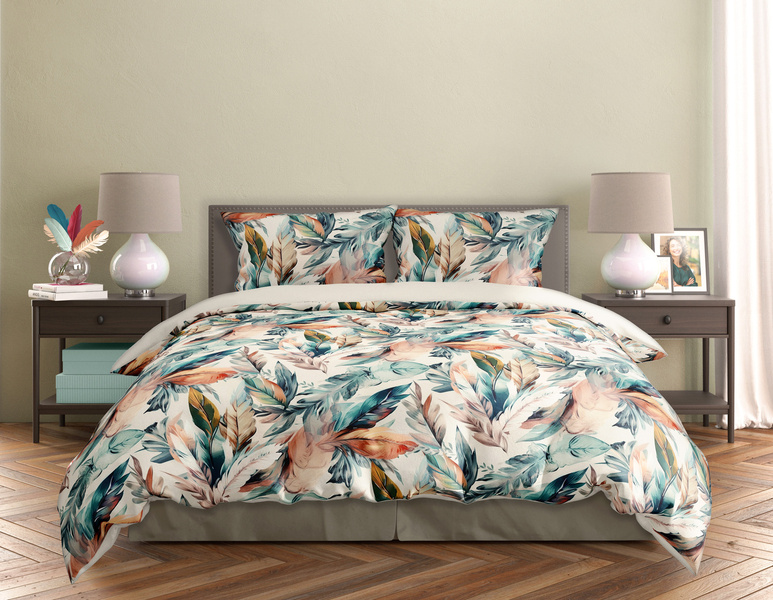 Komplet Pościeli Satyna Bawełniana 220x200+ 2x70x80 Milagro Verde 005