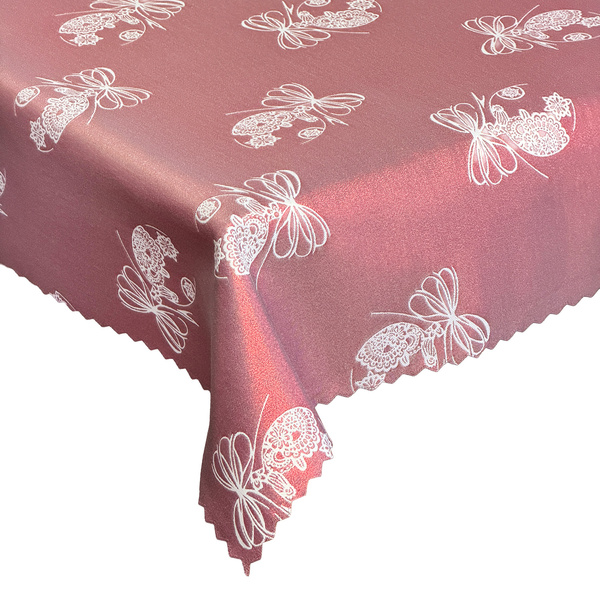 Dwustronny Obrus Plamoodporny Świąteczny Boże Narodzenie Bordowa Bombka