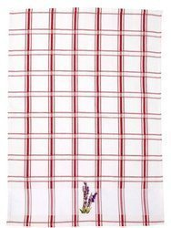 Bawełniane Ścierki Kuchenne Lavender Biało-Czerwone 45x65 cm