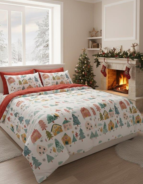 Komplet Pościeli 140x200+70x90 Scandic 080 Domki