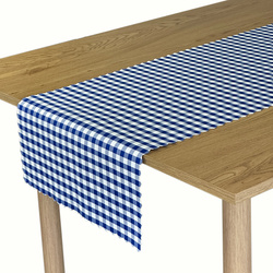 Bieżnik Plamoodporny Greta Druk Krata Niebieski