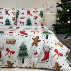 Komplet Pościeli 160x200+ 2x70x80 Scandic 078 Zima Pierniczki