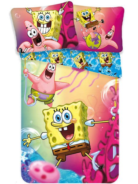 Pościel Bawełniana SpongeBob Kanciastoporty SBOB BLUE