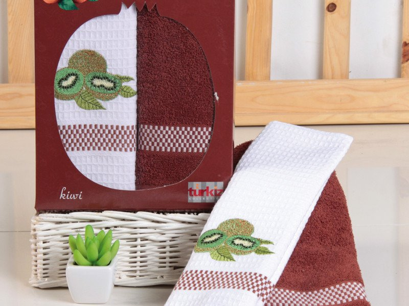 Komplet Ręczników Kuchennych Frutta T28015 Brąz
