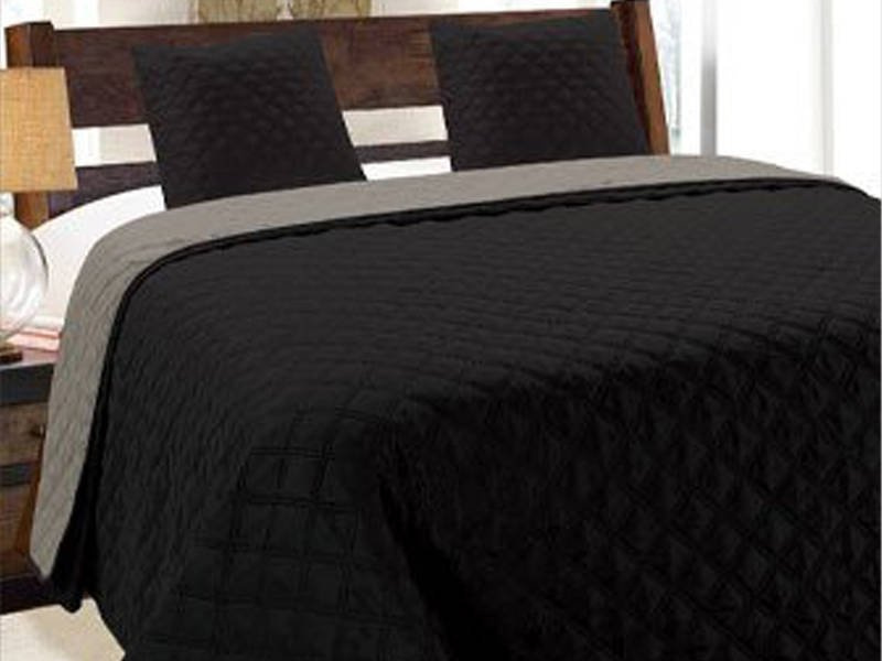 Dwustronna Narzuta Vigo II Czarny Grafit 013 180x220+2x40x40