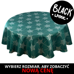 Dwustronny Obrus Plamoodporny Zielony Srebrne Gwiazdy