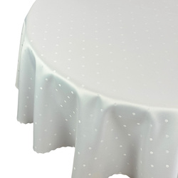 Obrus Plamoodporny Kropki Biały Okrągły