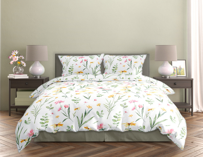 Komplet Pościeli Satyna Bawełniana 160x200+ 2x70x80 Milagro Verde 002