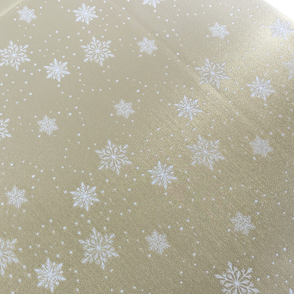 Dwustronny Obrus Plamoodporny Świąteczny Śnieg II Złoty