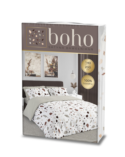 Komplet Pościeli Satyna Bawełniana 160x200+ 2x70x80 Boho 001 