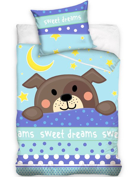 Pościel Dziecięca 100x135+40x60 Babybow Miś Niebieski