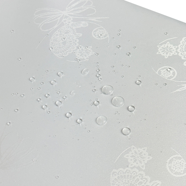 Dwustronny Obrus Plamoodporny Świąteczny Boże Narodzenie Bombka Z-3438 Biały