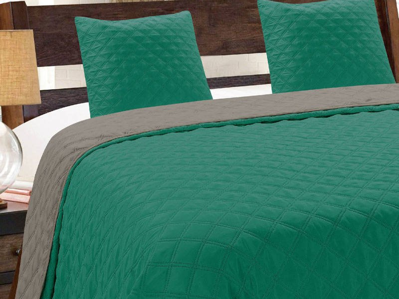 Dwustronna Narzuta Vigo II Emerald Szary Grafit 013 180x220+2x40x40 