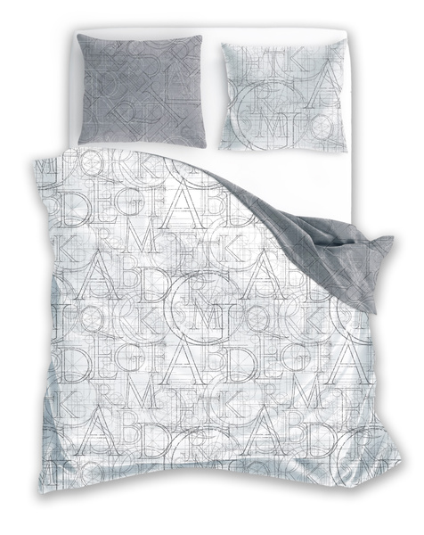 Komplet Pościeli Satyna Bawełniana 140x200+70x90 Boho 009 Litery