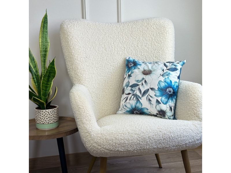 Dekoracyjna Poszewka Natura Niebieskie Kwiaty F24A275 40x40 cm