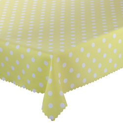 Obrus Plamoodporny Druk Kropki Żółty