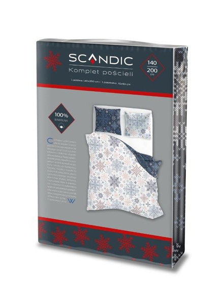 Komplet Pościeli 140x200+70x90 Scandic 077 Śnieg