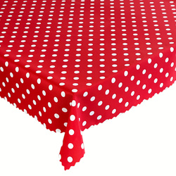 Obrus Plamoodporny Druk Kropki Czerwony